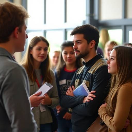 √âtudiants posant des questions lors d'une session d'information √† l'Acad√©mie Lyonnaise des Arts Sc√©niques